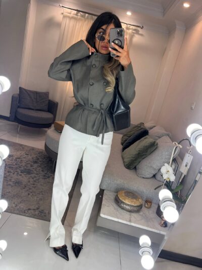 شلوار راسته کتان کش